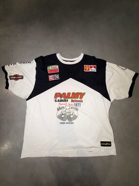 sabbi racing graphic tee moto style patchwork mermaid sabbi raceway size m